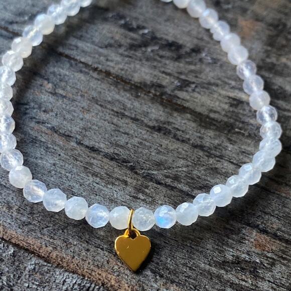 NEW Moonstone & Gold Star Layering Bracelet - Picture 3 of 10
